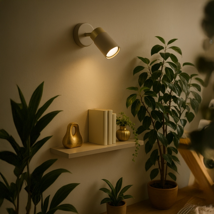 Brilagi - Foco de parede POKER 1xGU10/25W/230V bege/dourado