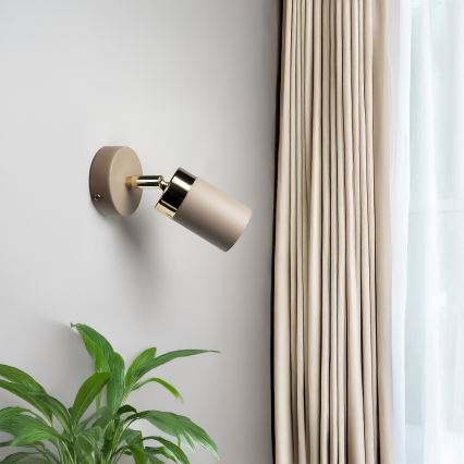 Brilagi - Foco de parede POKER 1xGU10/25W/230V bege/dourado