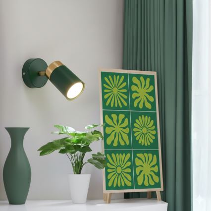 Brilagi - Foco de parede POKER 1xGU10/25W/230V verde/dourado