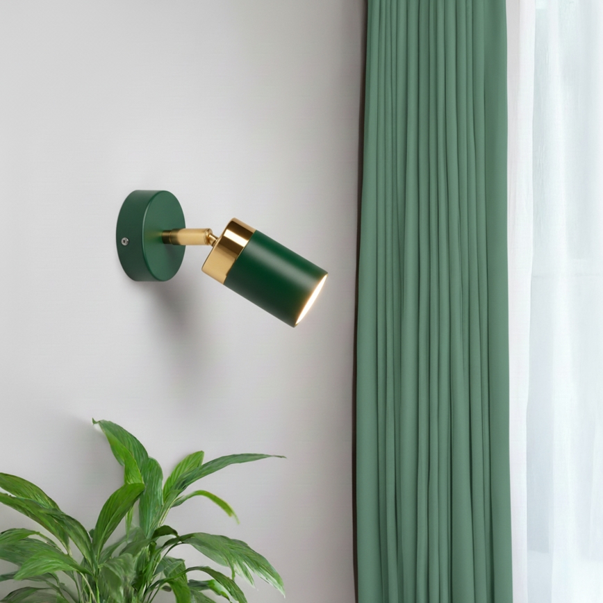 Brilagi - Foco de parede POKER 1xGU10/25W/230V verde/dourado