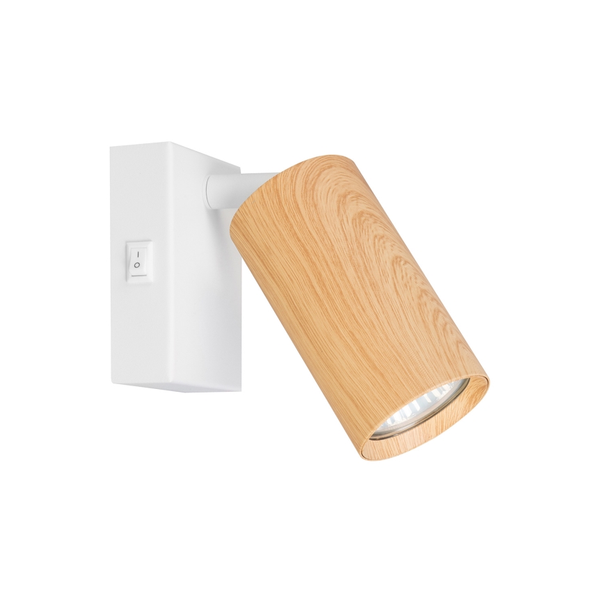 Brilagi - Foco de parede SELE 1xGU10/30W/230V branco/decoração em carvalho