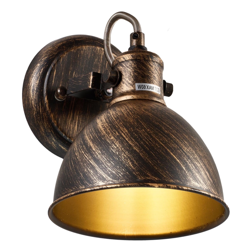 Brilagi - Foco de parede TECHNO 1xE27/60W/230V bronze/pátina