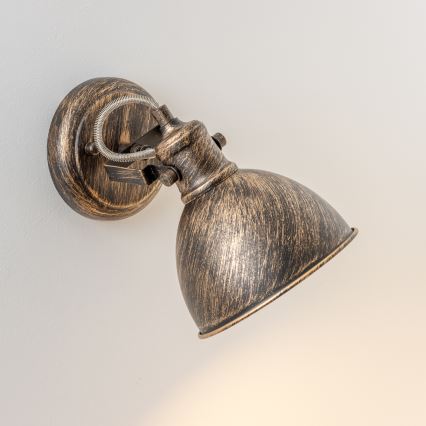 Brilagi - Foco de parede TECHNO 1xE27/60W/230V bronze/pátina