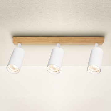 Brilagi - Foco de teto SELE 3xGU10/30W/230V branco/efeito carvalho