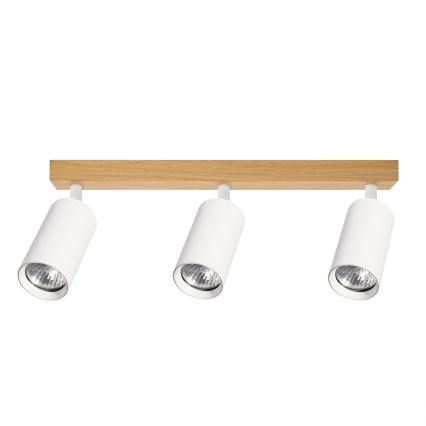 Brilagi - Foco de teto SELE 3xGU10/30W/230V branco/efeito carvalho