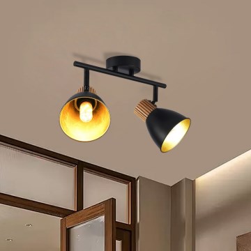 Brilagi - Foco Direcionável ODENSE 2xE14/10W/230V madeira/preto