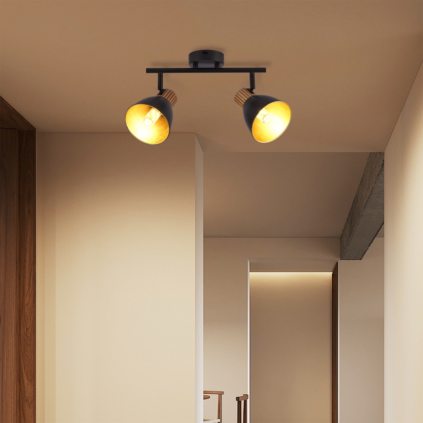 Brilagi - Foco Direcionável ODENSE 2xE14/10W/230V madeira/preto