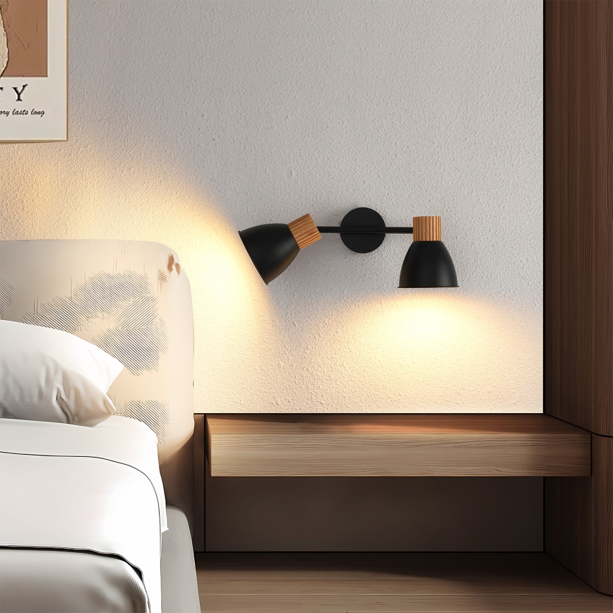 Brilagi - Foco Direcionável ODENSE 2xE14/10W/230V madeira/preto