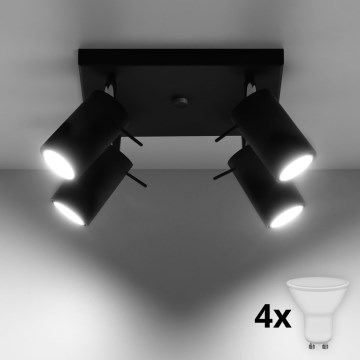 Brilagi -  Foco LED ASMUS 4xGU10/7W/230V preto