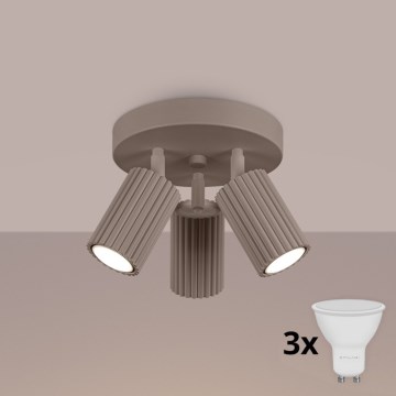 Brilagi - Foco LED CRESTO 3xGU10/10W/230V taupe