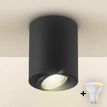 Brilagi - Foco LED RGBW dimerizável MIA 1xGU10/6W/230V 3000K 100x80 mm preto + comando remoto