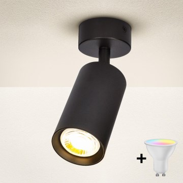 Brilagi - Foco LED RGBW dimerizável SELE 1xGU10/4,8W/230V 3000K preto + controlo remoto
