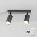 Brilagi - Foco LED RGBW dimerizável SELE 2xGU10/4,8W/230V 3000K preto/dourado + comando remoto