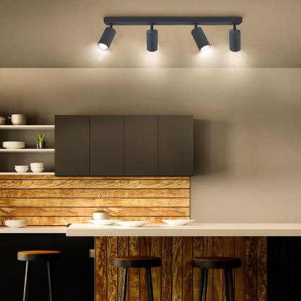 Brilagi - LED RGBW Spot dimerizável SELE 4xGU10/4,8W/230V 3000K antracite + comando remoto