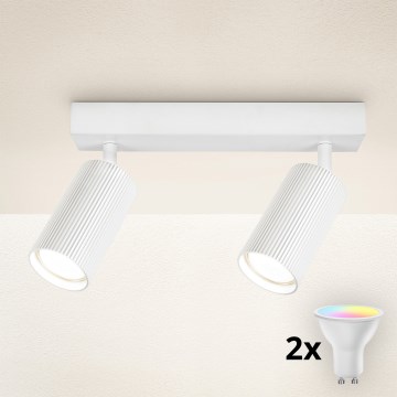 Brilagi - Foco LED RGBW dimerizável SELE MODERN 2xGU10/4,8W/230V 3000K branco + comando remoto
