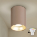 Brilagi - Foco LED RGBW dimerizável TRINE 1xGU10/4,8W/230V 3000K bege/dourado + controlo remoto