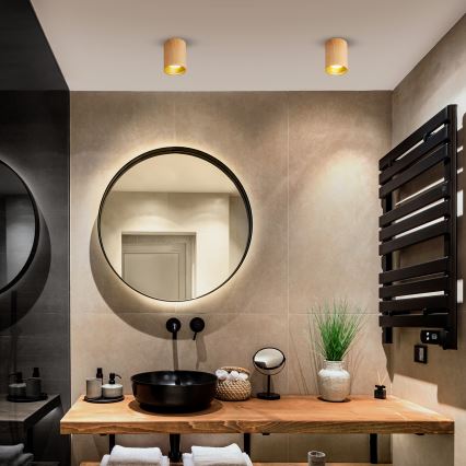 Brilagi - Spot LED RGBW regulável TRINE 1xGU10/6W/230V 3000K acabamento em carvalho + controlo remoto