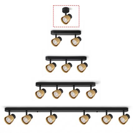 Brilagi - Foco LED RGBW regulável NUGGET 1xGU10/6W/230V preto/dourado