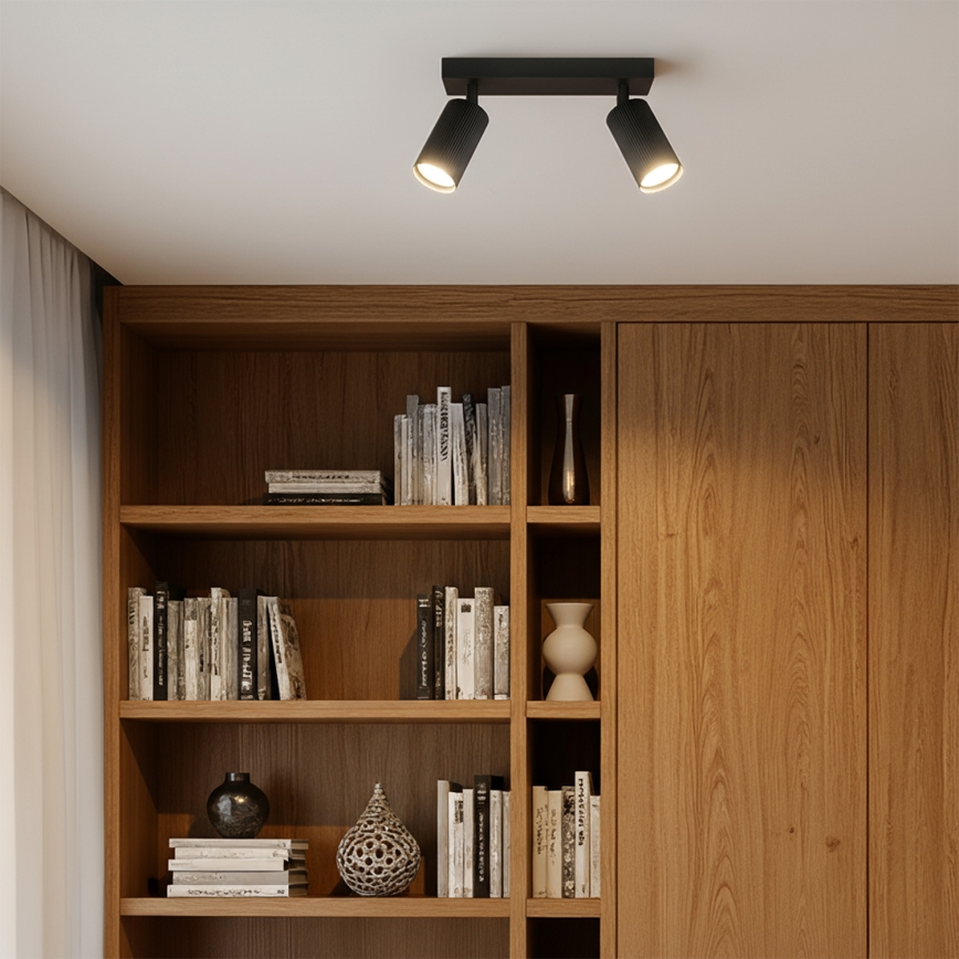 Brilagi - Spot LED RGBW regulável SELE MODERN 2xGU10/4,8W/230V 3000K preto + comando remoto
