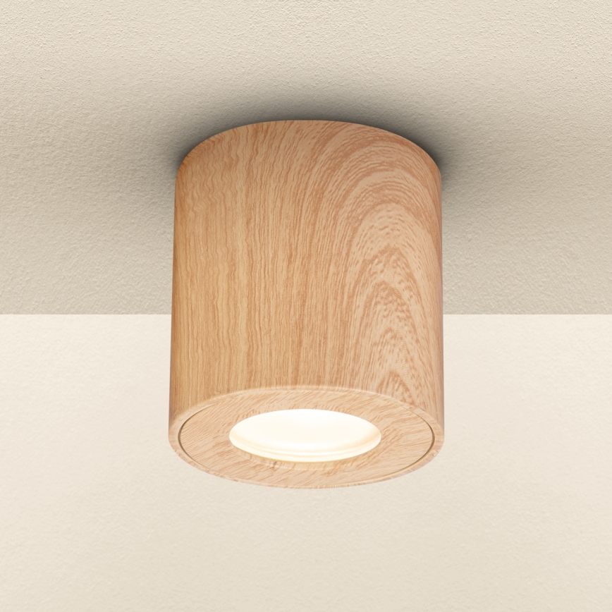 Brilagi - Foco para casa de banho MIA 1xGU10/30W/230V 84x80 mm decoração em carvalho IP44