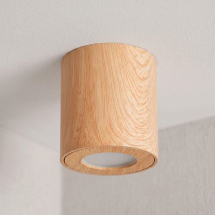 BRILAGI - Foco para casa de banho MIA 1xGU10/30W/230V 84x80 mm decoração em carvalho IP44