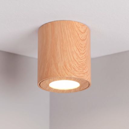 BRILAGI - Foco para casa de banho MIA 1xGU10/30W/230V 84x80 mm decoração em carvalho IP44