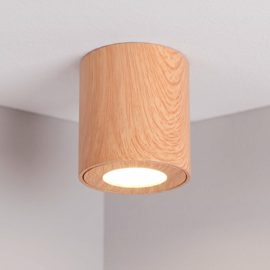 BRILAGI - Foco para casa de banho MIA 1xGU10/30W/230V 84x80 mm decoração em carvalho IP44