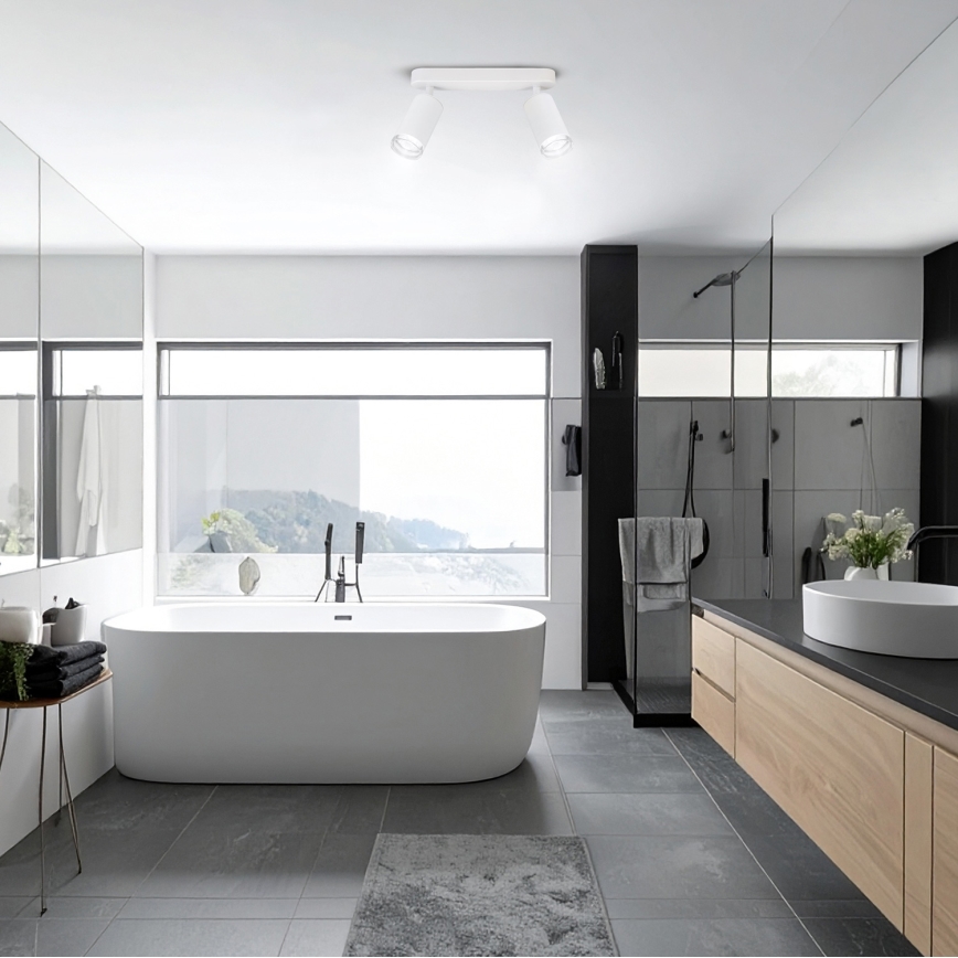 Brilagi - Foco para casa de banho SELE 2xGU10/30W/230V IP44 branco