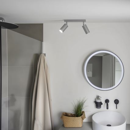 Brilagi - Foco para casa de banho SELE 2xGU10/30W/230V IP44 prateado