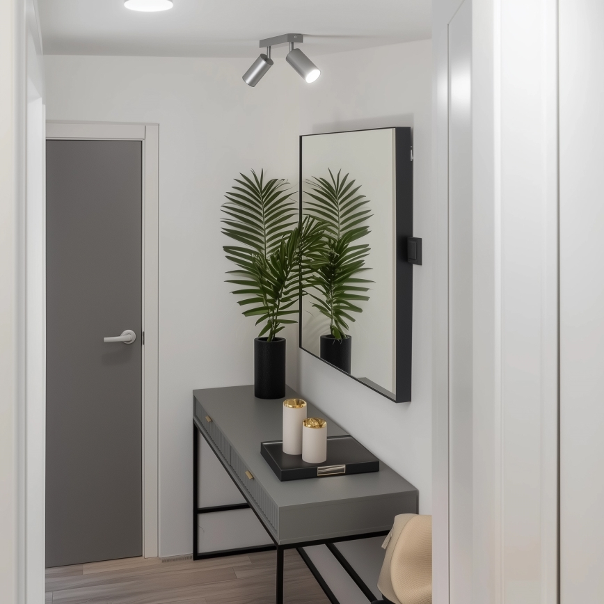 Brilagi - Foco para casa de banho SELE 2xGU10/30W/230V IP44 prateado