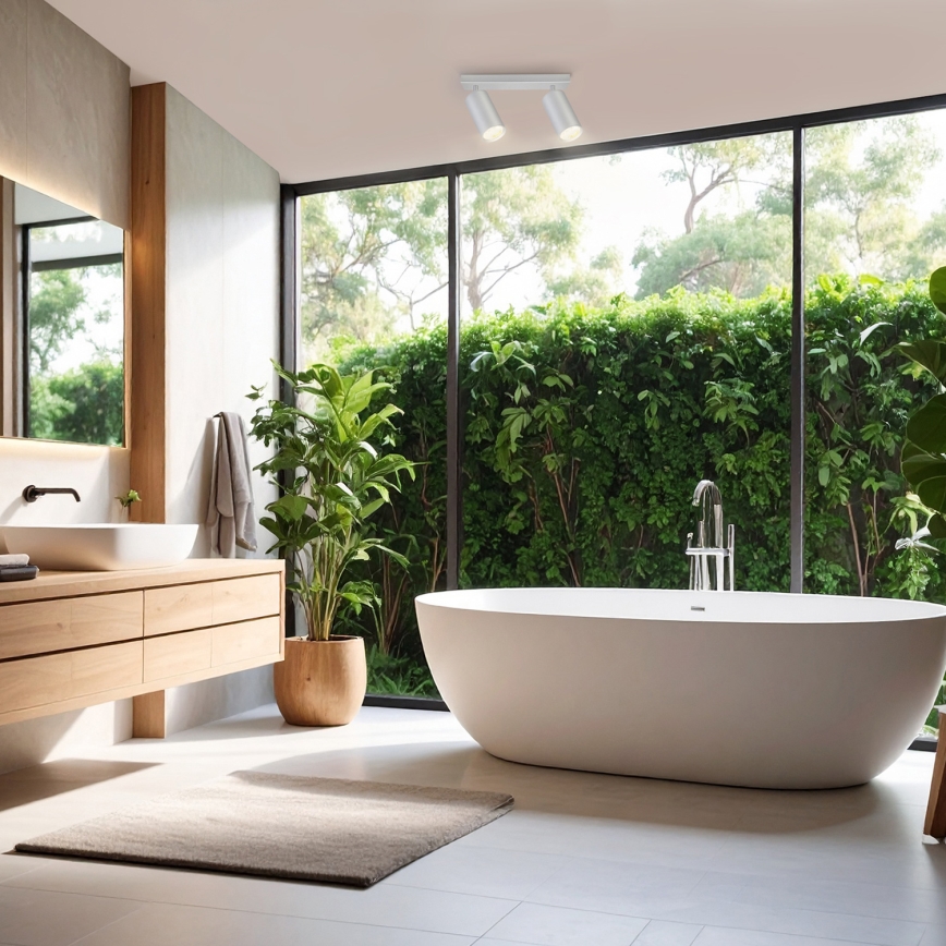 Brilagi - Foco para casa de banho SELE 2xGU10/30W/230V IP44 prateado