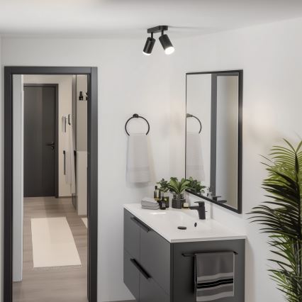 Brilagi - Foco para casa de banho SELE 2xGU10/30W/230V IP44 preto