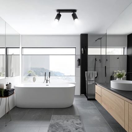 Brilagi - Foco para casa de banho SELE 2xGU10/30W/230V IP44 preto