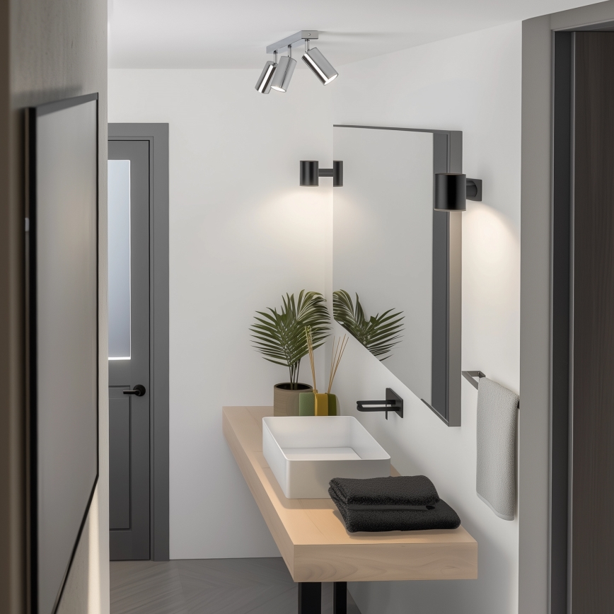 Brilagi - Foco para casa de banho SELE 3xGU10/30W/230V IP44 cromado brilhante