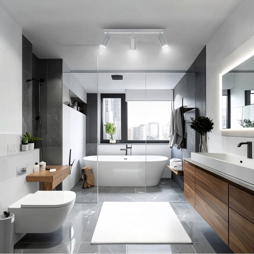 Brilagi - Foco para casa de banho SELE 3xGU10/30W/230V IP44 prateado