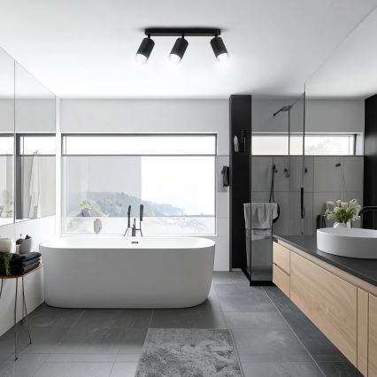 Brilagi - Foco para casa de banho SELE 3xGU10/30W/230V IP44 preto