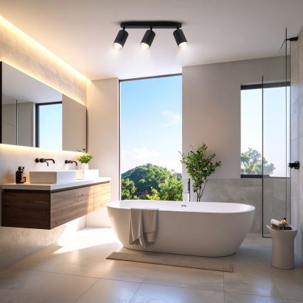 Brilagi - Foco para casa de banho SELE 3xGU10/30W/230V IP44 preto