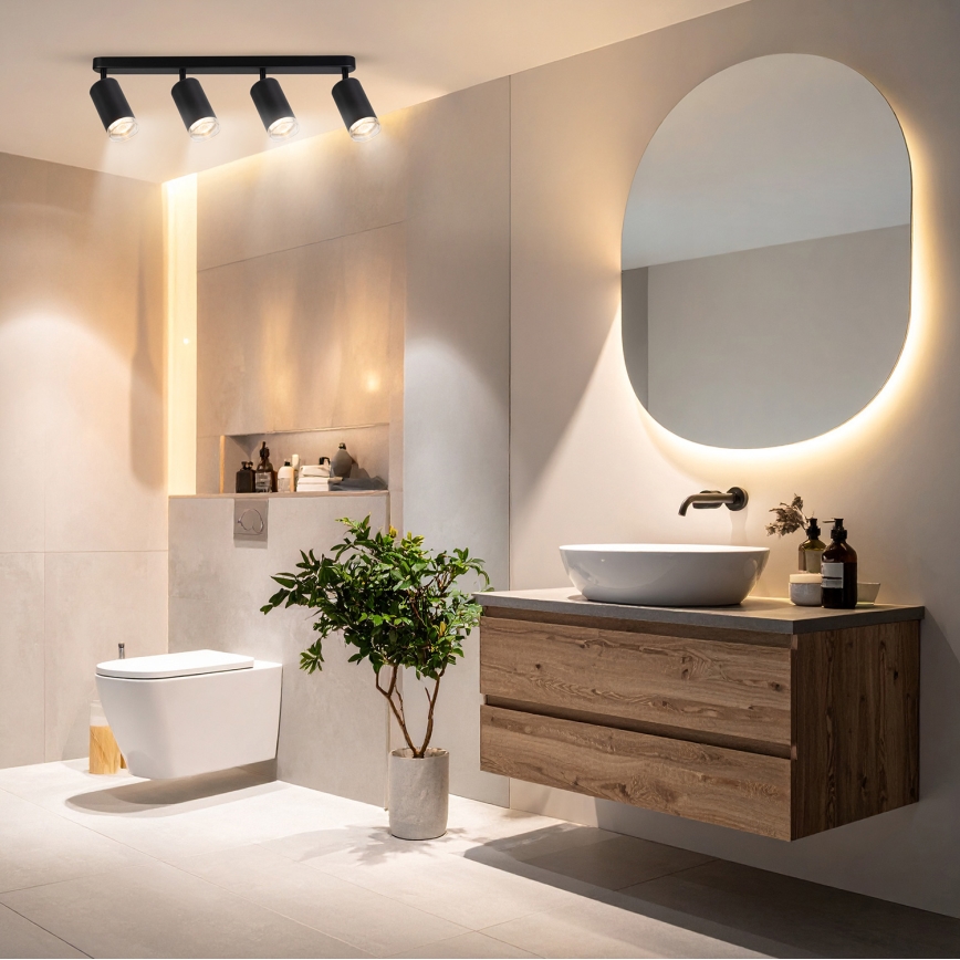 Brilagi - Foco para casa de banho SELE 4xGU10/30W/230V IP44 preto