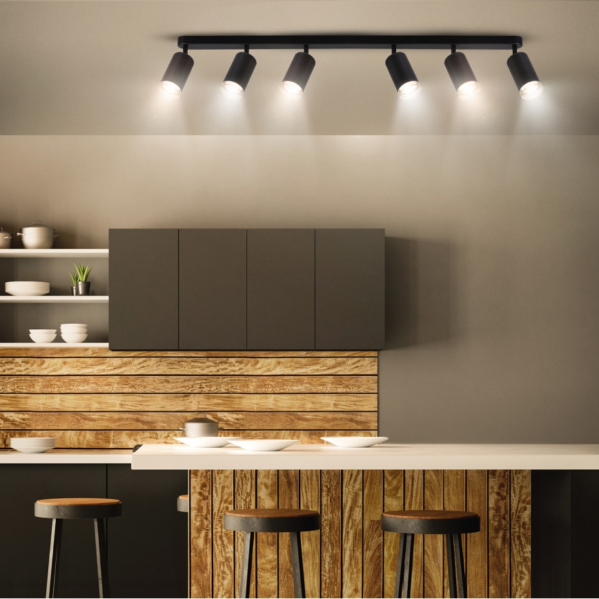 Brilagi - Foco para casa de banho SELE 6xGU10/30W/230V IP44 preto