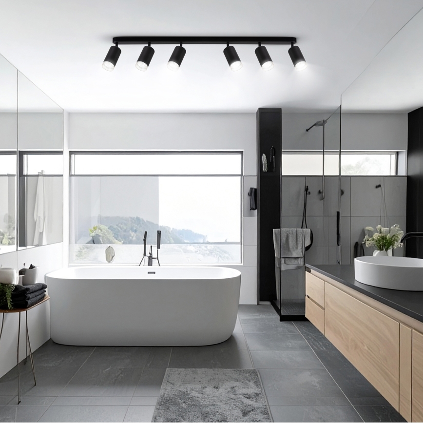 Brilagi - Foco para casa de banho SELE 6xGU10/30W/230V IP44 preto