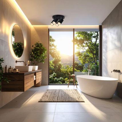 Brilagi - Foco para casa de banho SELE AQUA 4xGU10/30W/230V IP44 preto