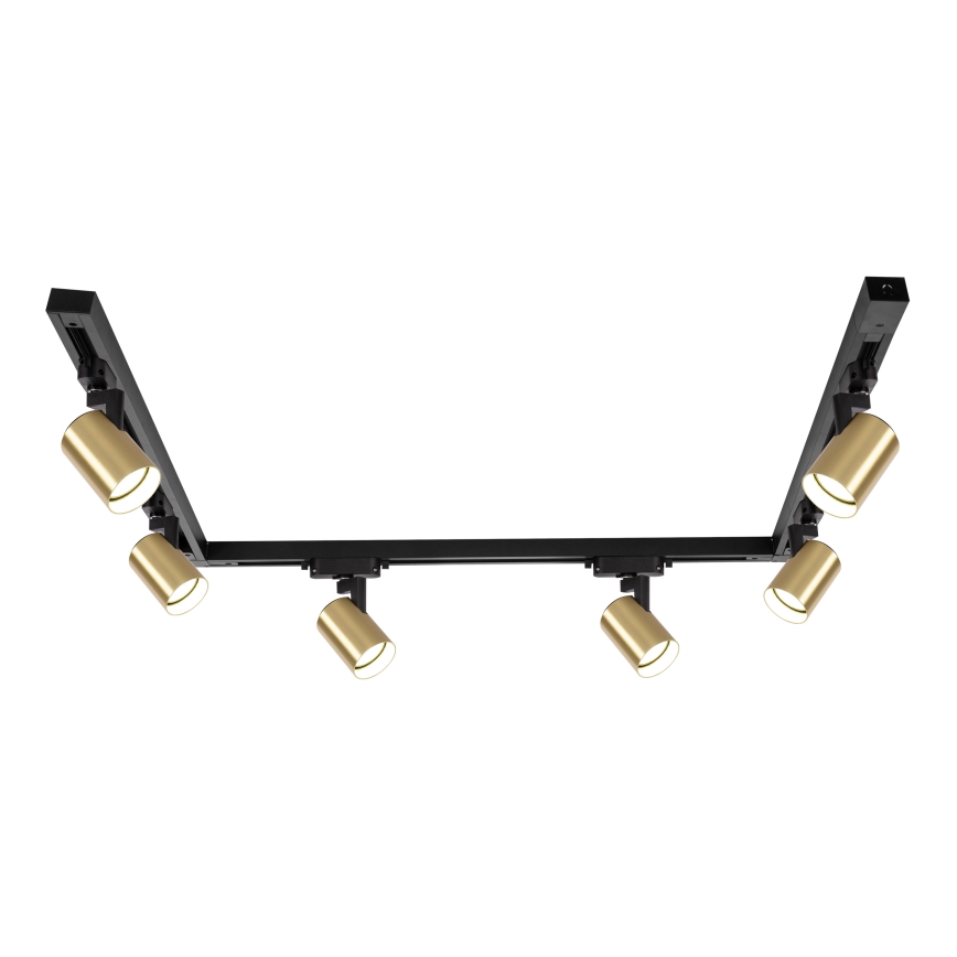 Brilagi - Foco para sistema de trilho HUSKY 6xGU10/10W/230V preto/dourado