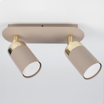 Brilagi - Foco POKER 2xGU10/25W/230V bege/dourado
