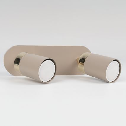 Brilagi - Foco POKER 2xGU10/25W/230V bege/dourado