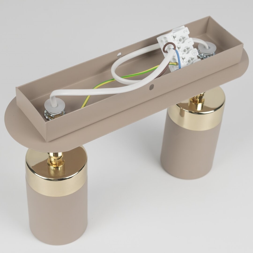 Brilagi - Foco POKER 2xGU10/25W/230V bege/dourado