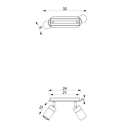 Brilagi - Foco POKER 2xGU10/25W/230V verde/dourado