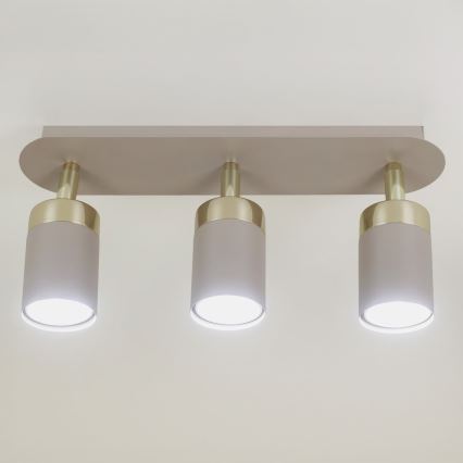 Brilagi - Foco POKER 3xGU10/25W/230V bege/dourado