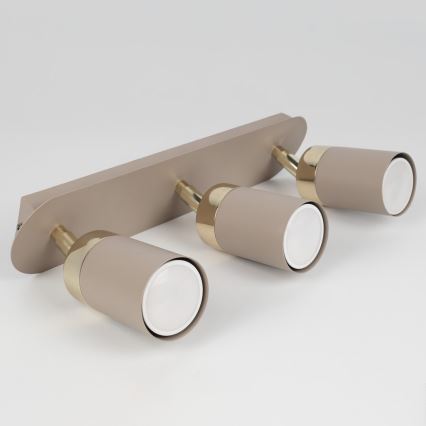 Brilagi - Foco POKER 3xGU10/25W/230V bege/dourado