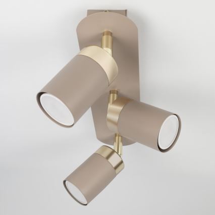 Brilagi - Foco POKER 3xGU10/25W/230V bege/dourado