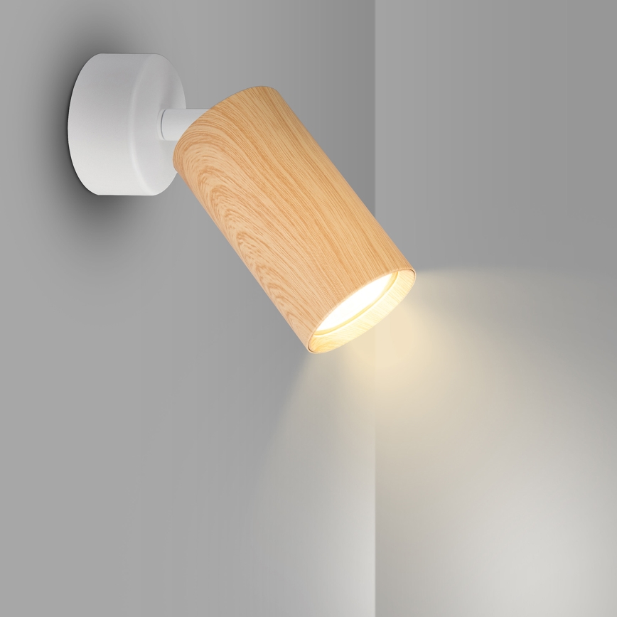 Brilagi - Foco SELE 1xGU10/30W/230V branco/decoração em carvalho